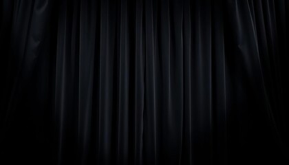 Black velvet curtain with dramatic folds and shadows,  design,  stage