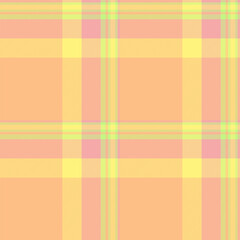 Countryside fabric texture plaid, crossed background pattern check. Service textile seamless vector tartan in orange and yellow colors.