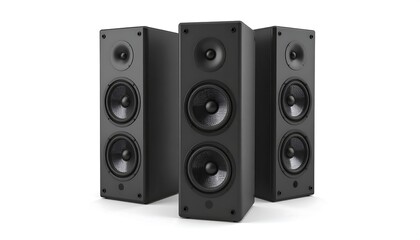 Obraz premium Three black speakers