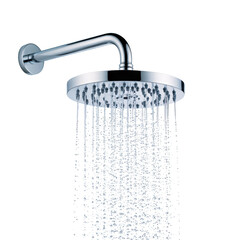 Luxurious Rainfall Showerhead with Chrome Finish provides a refreshing spa-like experience in your bathroom enhancing modern bathroom design transparent  background. © vector river