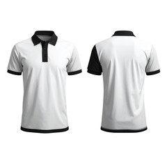 White and black polo shirt mockup front and back view