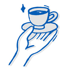 Cup a coffee Hand drawn scribbled