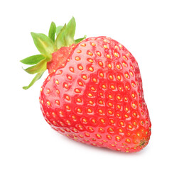 One fresh ripe strawberry isolated on white