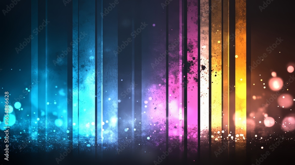 Canvas Prints colorful, abstract image with a blue stripe on the left and a yellow stripe on the right