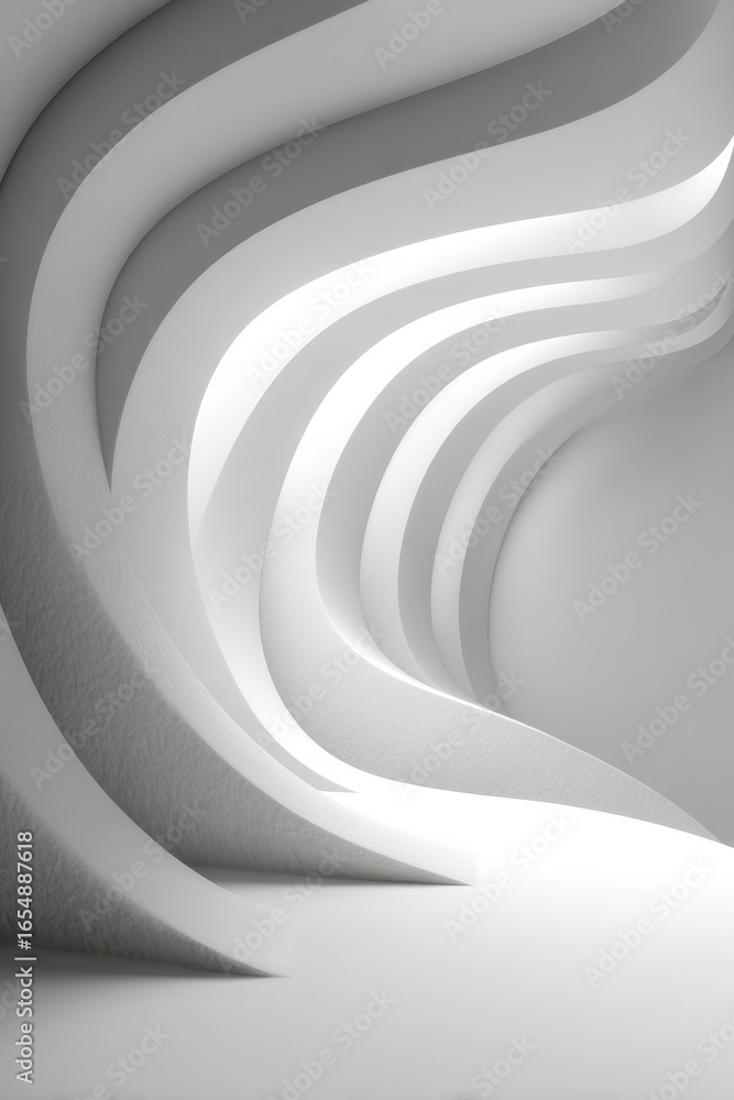 Poster abstract curved white lines creating a modern minimalist 3d background effect