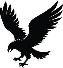flying eagle vector silhouette art and illustrator
