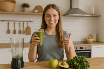 young woman cooking in the kitchen