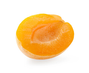 Half of fresh ripe apricot isolated on white