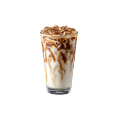 Iced Almond Caramel Latte in Glass