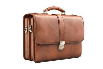 Brown leather briefcase, 3D render