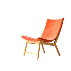 rendering of an Isolated orange modern lounge armchair 