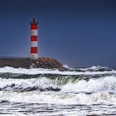 storm on the beach of Port La Nouvelle in the South of France.

