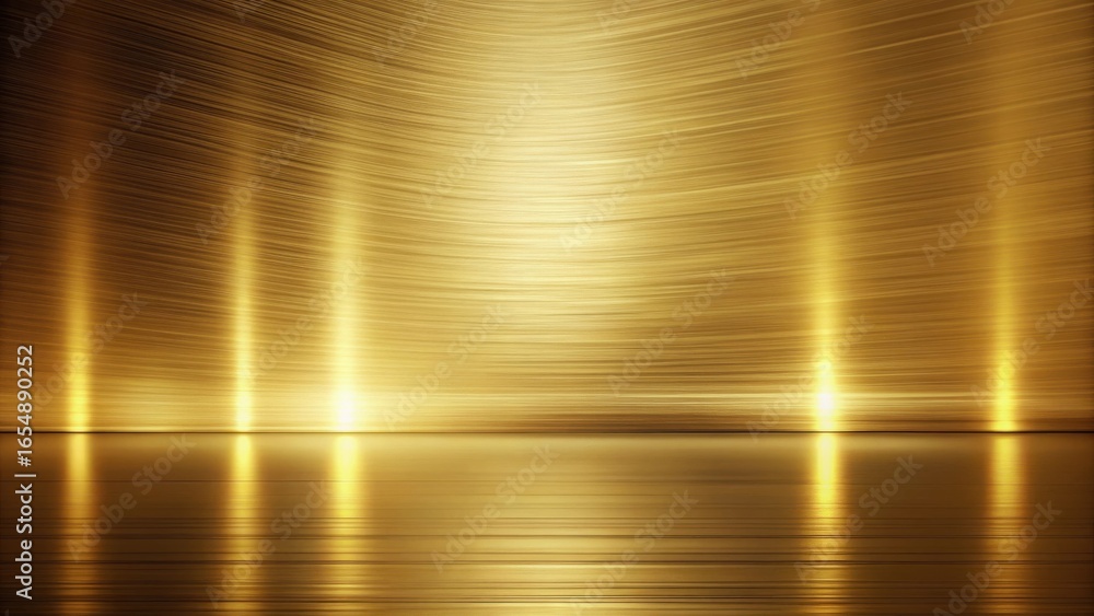Poster reflective golden surface with polished metallic texture and smooth lines ideal for background or pr