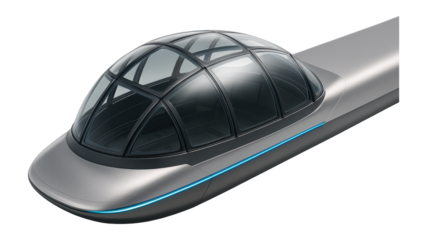 Glass-domed observation deck with seamless integration into the train's roof