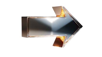 Metallic arrow pointing right