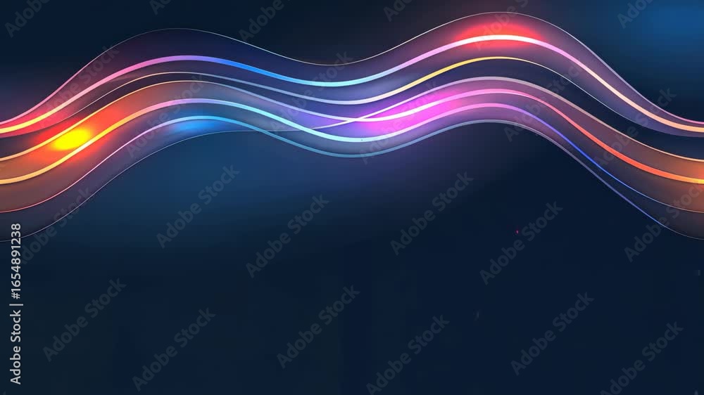 Poster enjoy vibrant wave patterns with dynamic movement and smooth transitions set against a dark backdrop