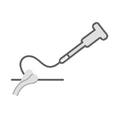 Ultrasound examination scanning a bone for medical diagnostic purposes