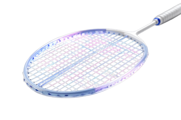 Close-up of a pastel badminton racket