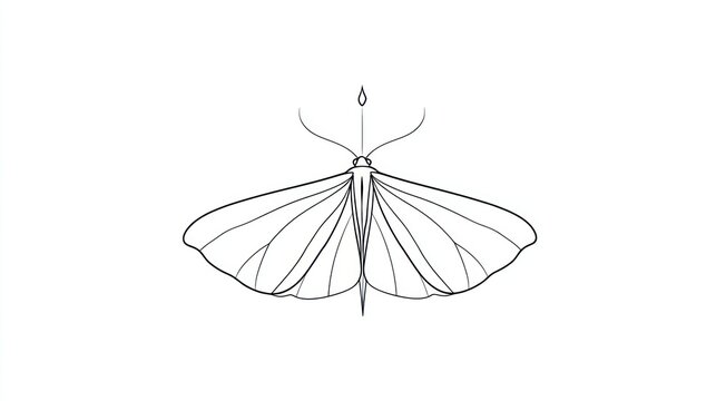 Simple line drawing of a moth