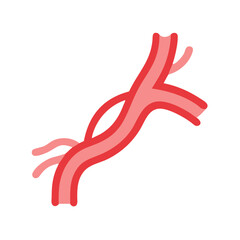 Minimalist illustration of an artery with blood flow