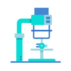 Flat style microscope illustration for laboratory science applications