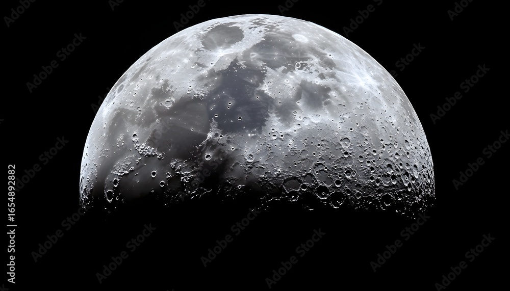 Poster a close up of the moon. the moon is in the center of the image. the moon is a large, round object