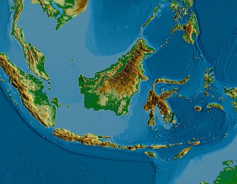 Southeast Asia physical map