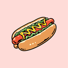 hot dog vector illustration