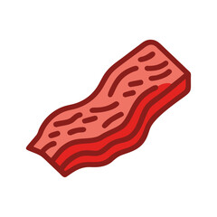 Stylized bacon strip illustration on a black background