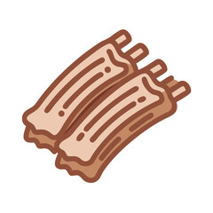 Stylized ribs vector illustration icon on a black background
