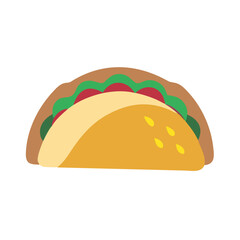 Simple flat illustration of a taco against a black background