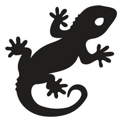 Black Lizard Silhouette Vector Minimalist Reptile Outline Design