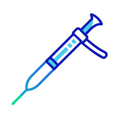 Vector Illustration of an Injection Syringe Icon against Black Backdrop