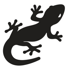 Black Lizard Silhouette Vector Minimalist Reptile Outline Design