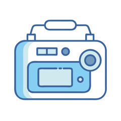 Retro portable gaming console isolated on a black background