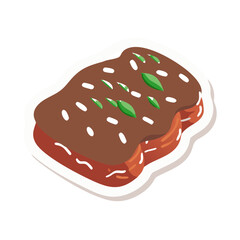 Stylized steak illustration with seasoning and herb garnish