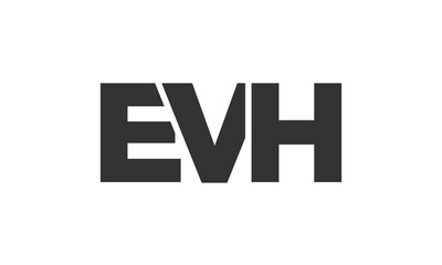 Fototapeta premium EVH logo design template with strong and modern bold text. Initial based vector logotype featuring simple and minimal typography. Trendy company identity.
