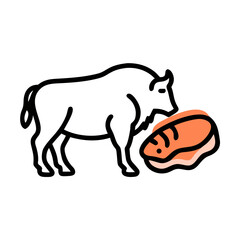 Minimalist food vector illustration of salmon fillet on black background