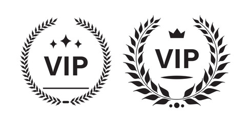 VIP badge icon isolated on white background