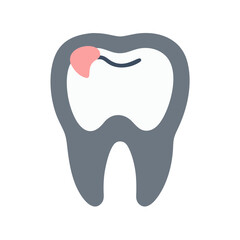 Dental problems concept: Tooth decay, cavity and gum inflammation