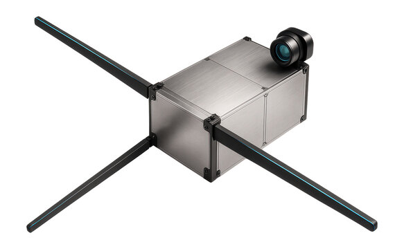 Satellite equipped with magnetometer booms and star trackers