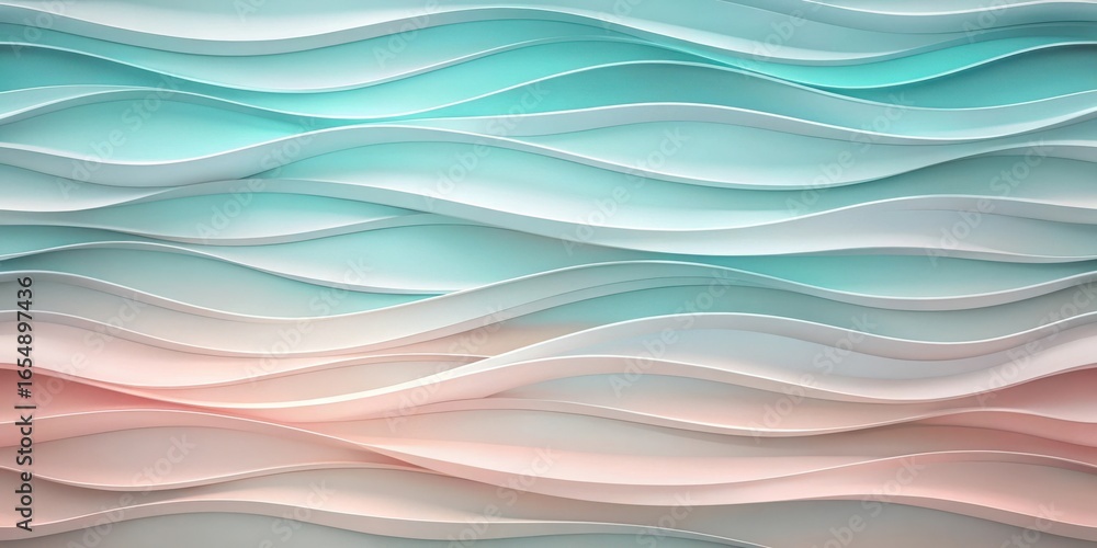 Poster Abstract Pastel Wave Pattern Background Design Featuring Soft Curving Lines and a Gradient Color Scheme