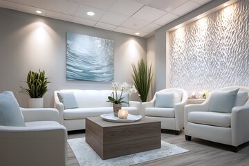 Relaxing Waiting Room in a Skincare Clinic