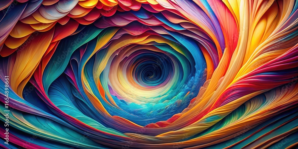 Aufkleber vibrant swirls of color creating an abstract vortex of imagination and dreamlike depth