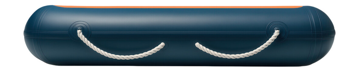 Inflatable pontoon with high-density PVC coating and rope handles