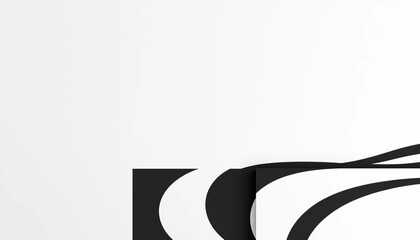 Fototapeta premium Abstract geometric shapes & monochrome stripes; minimalist wall art, subtle, modern