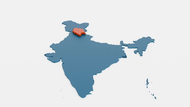 The location of Himachal Pradesh is shown on the map of India