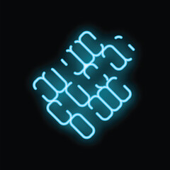 Blue neon sign of a human brain glowing on a black background, representing the concept of artificial intelligence