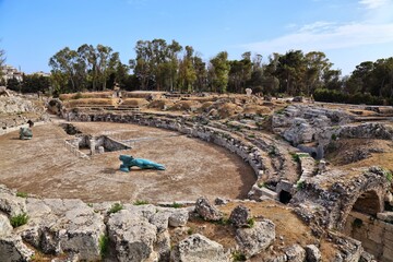Ancient Rome ruins in Syracuse, Italy