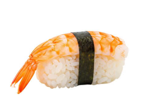 Delicious Shrimp Nigiri Sushi on White Background